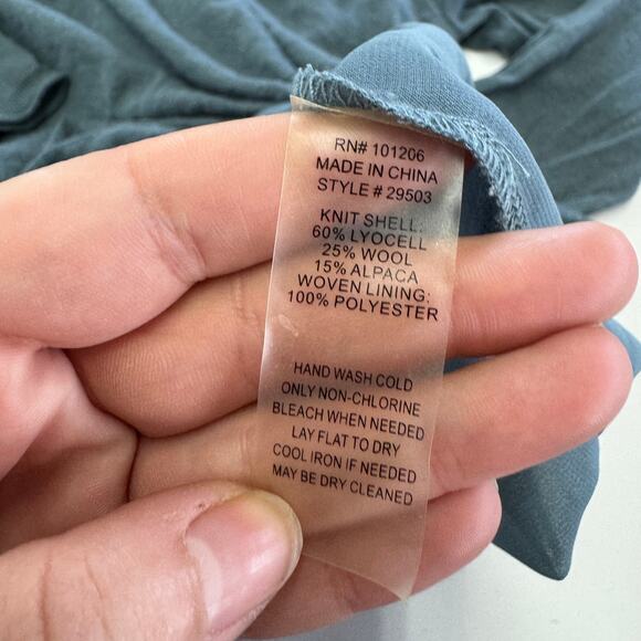 Soft Surroundings Top Womens X Small Blue Songstress Chiffon Layered Blouse - Picture 4 of 7